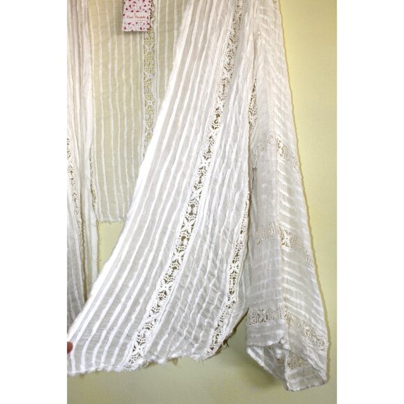 NWT Free People Willow Lace Kimono Size M/L Long Sleeves Ivory Semi Sheer AS IS - Picture 5 of 12